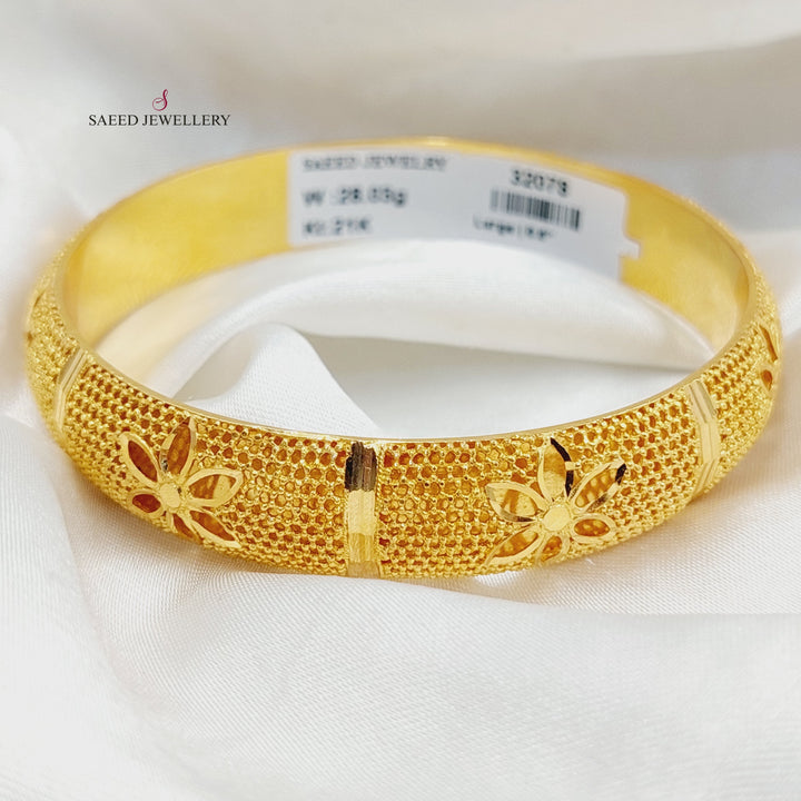 21K Gold Rose Bangle by Saeed Jewelry - Image 3