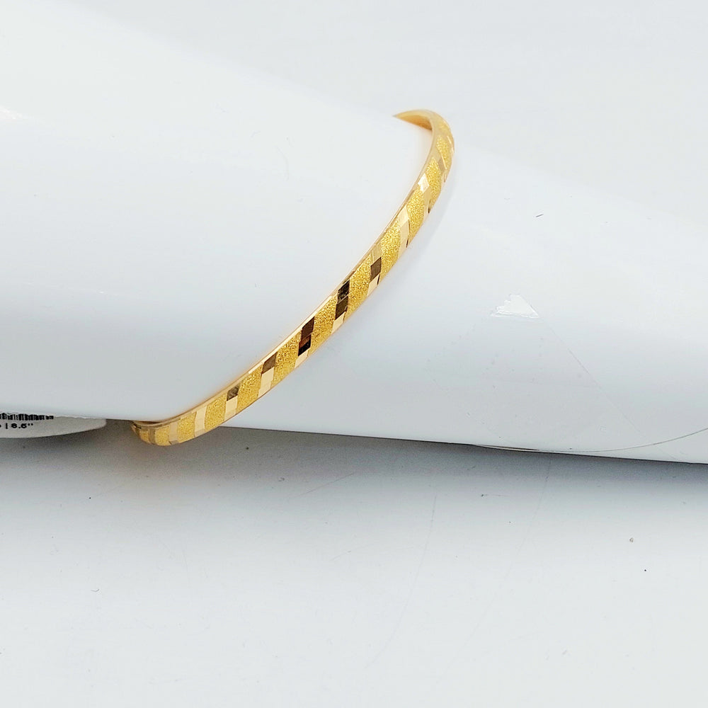 Thin Engraved Bangle Made of 21K Gold by Saeed Jewelry 