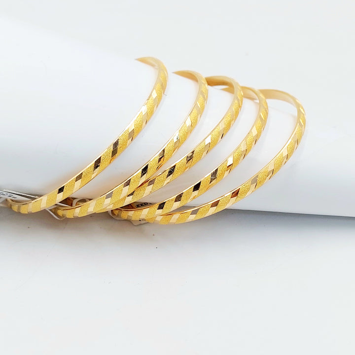 Thin Engraved Bangle Made of 21K Gold by Saeed Jewelry 