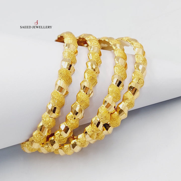 21K Gold Sanded Twisted Bangle by Saeed Jewelry - Image 5