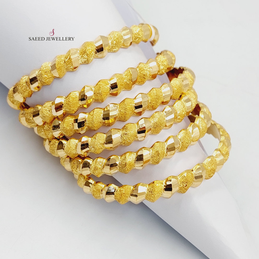 21K Gold Sanded Twisted Bangle by Saeed Jewelry - Image 7