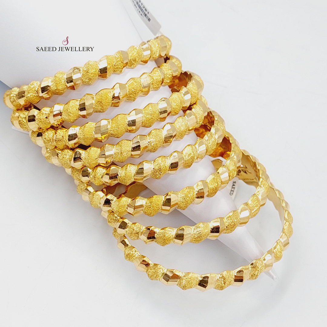 21K Gold Sanded Twisted Bangle by Saeed Jewelry - Image 9