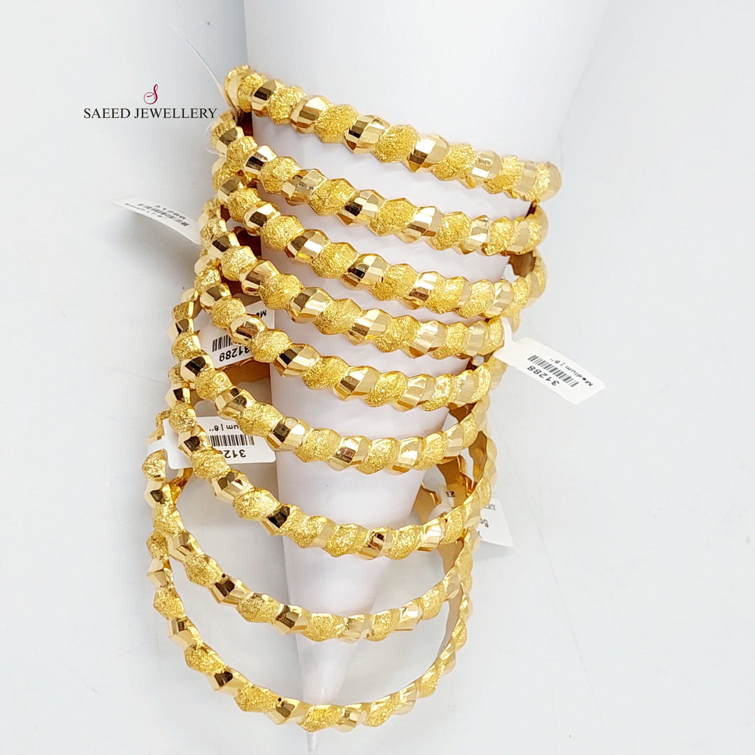 21K Gold Sanded Twisted Bangle by Saeed Jewelry - Image 10