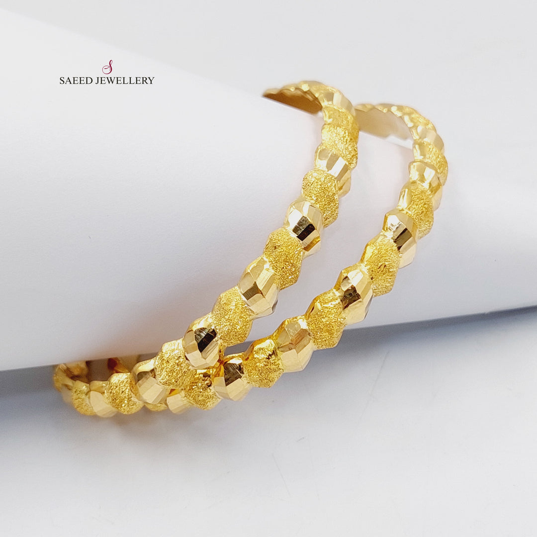 21K Gold Sanded Twisted Bangle by Saeed Jewelry - Image 3