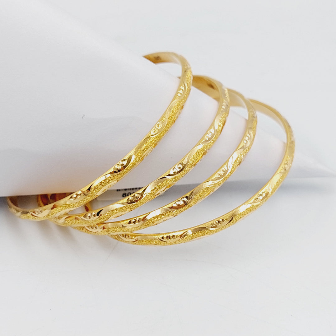 21K Gold Thin Laser Bangle by Saeed Jewelry - Image 5