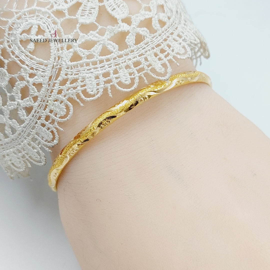 21K Gold Thin Laser Bangle by Saeed Jewelry - Image 16