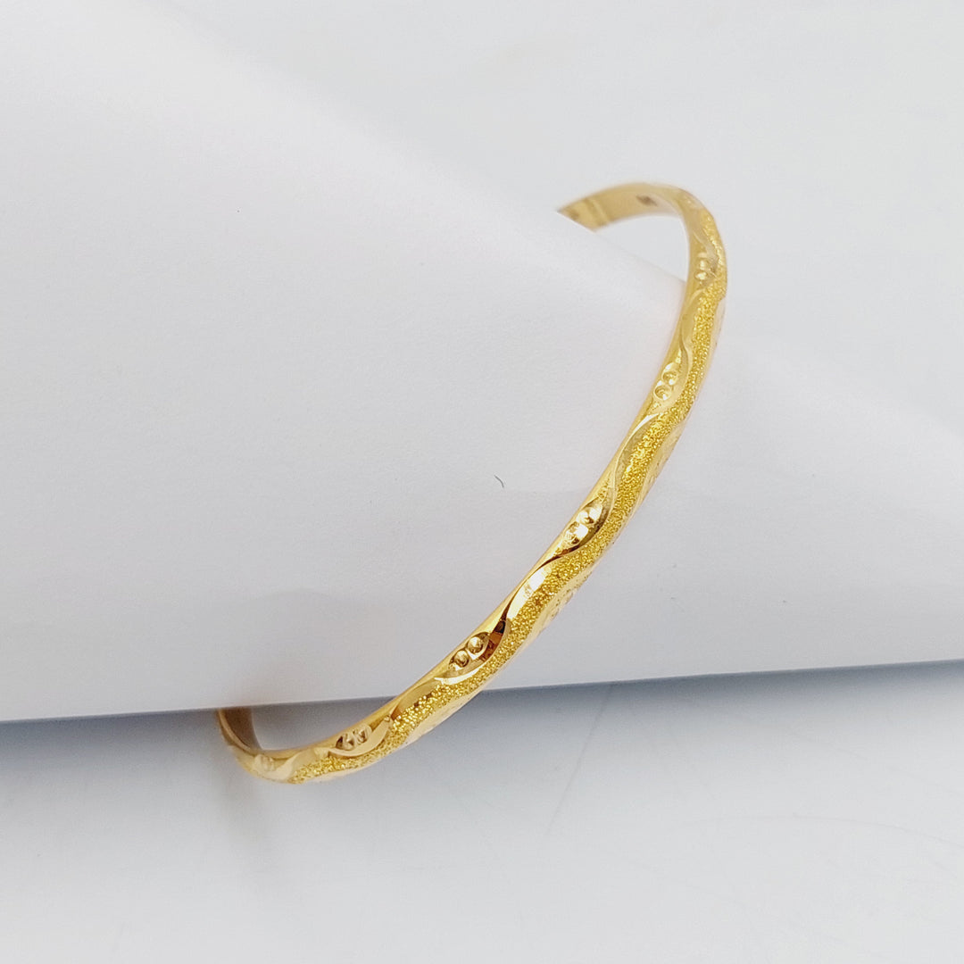 21K Gold Thin Laser Bangle by Saeed Jewelry - Image 2