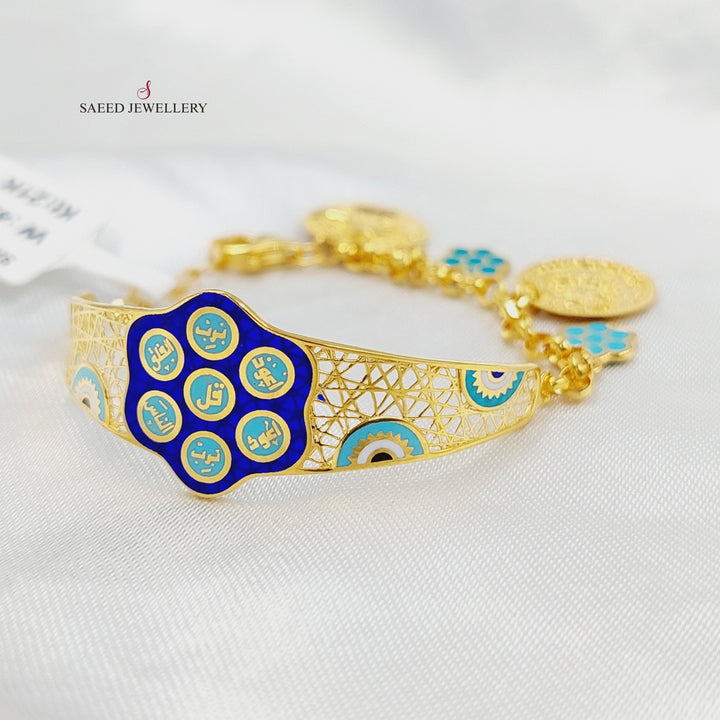 21K Gold Dandash Children's Bracelet by Saeed Jewelry - Image 5