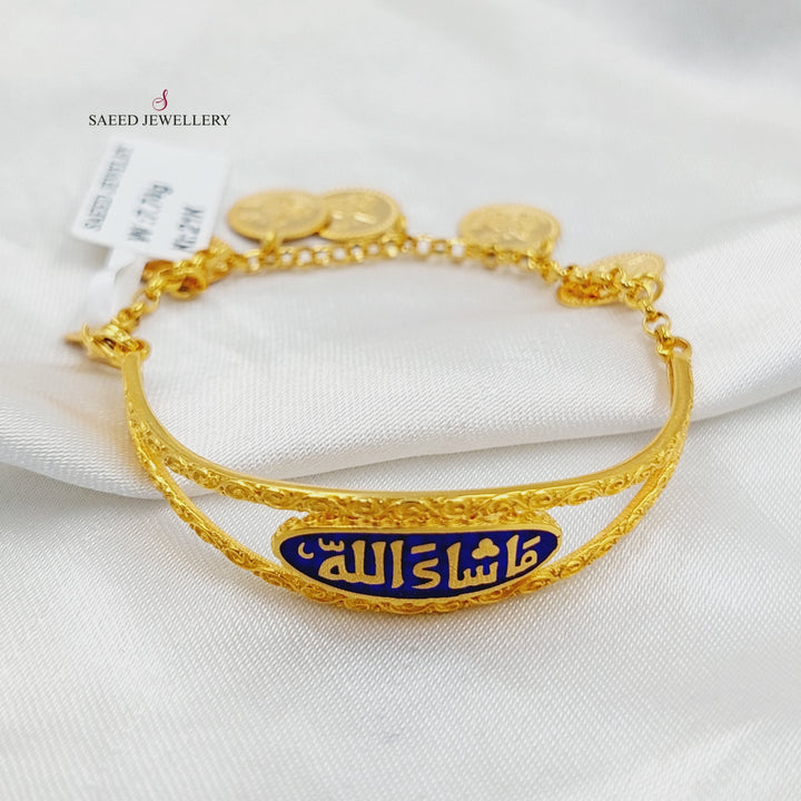 21K Gold Enameled Children's Bracelet by Saeed Jewelry - Image 4