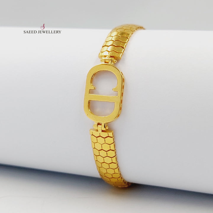 اسوارة افعى احرف Made of 21K Gold by Saeed Jewelry 