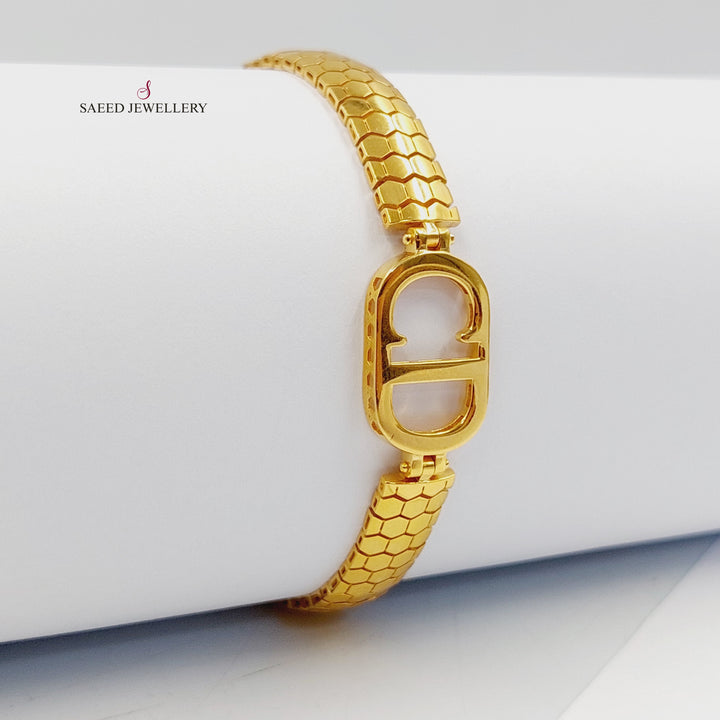 اسوارة افعى احرف Made of 21K Gold by Saeed Jewelry 