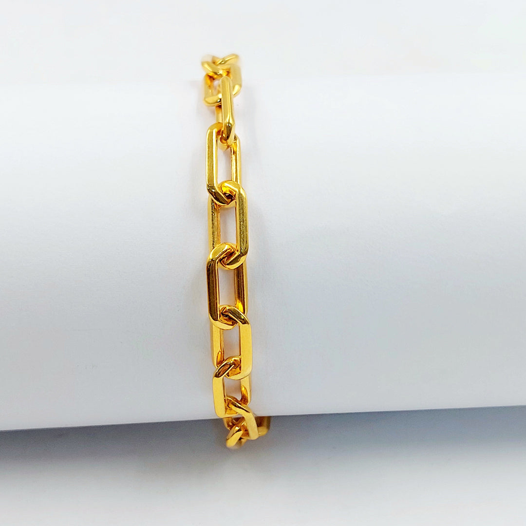 Deluxe Paperclip Bracelet Made of 21K Gold by Saeed Jewelry 