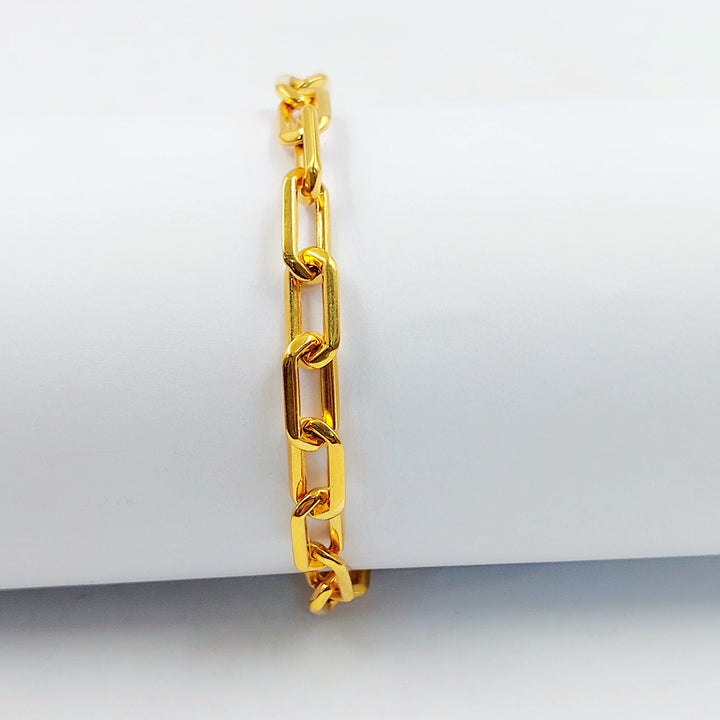Deluxe Paperclip Bracelet Made of 21K Gold by Saeed Jewelry 