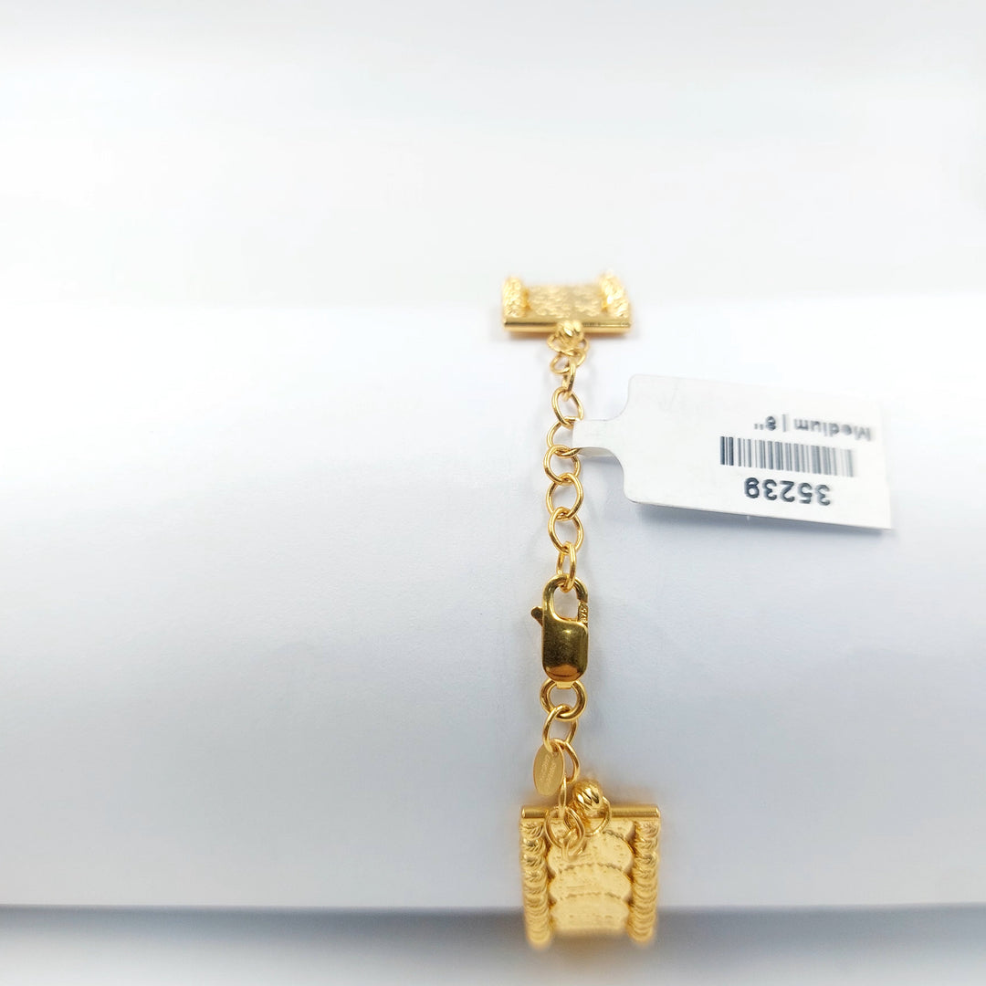 One Range Rashadi Bracelet Made of 21K Gold by Saeed Jewelry 