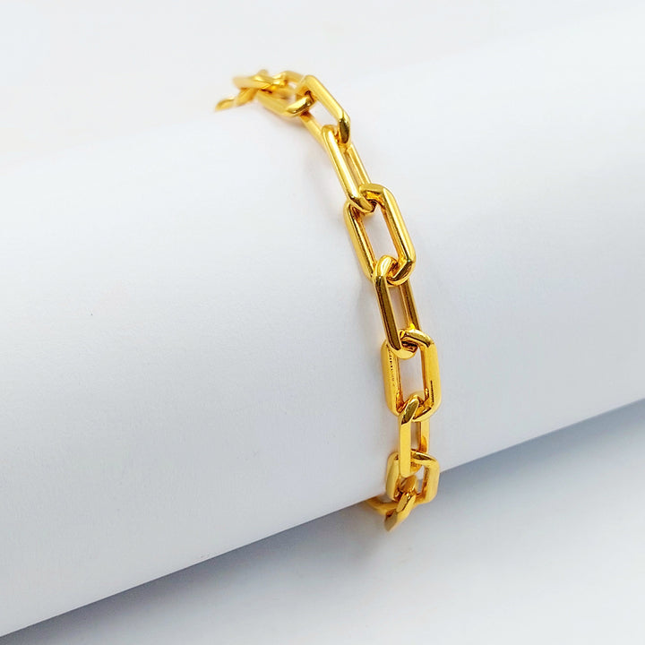 Deluxe Paperclip Bracelet Made of 21K Gold by Saeed Jewelry 