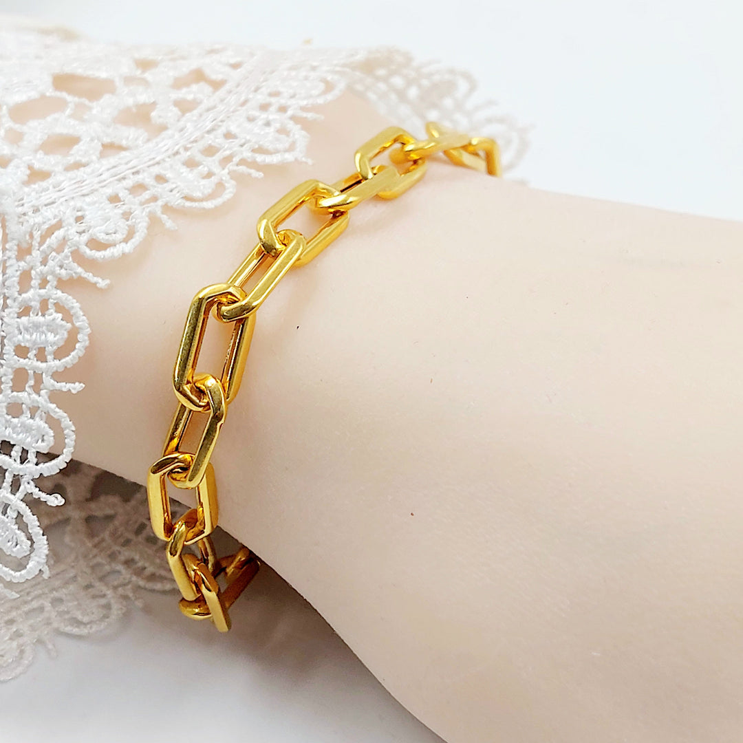 Deluxe Paperclip Bracelet Made of 21K Gold by Saeed Jewelry 