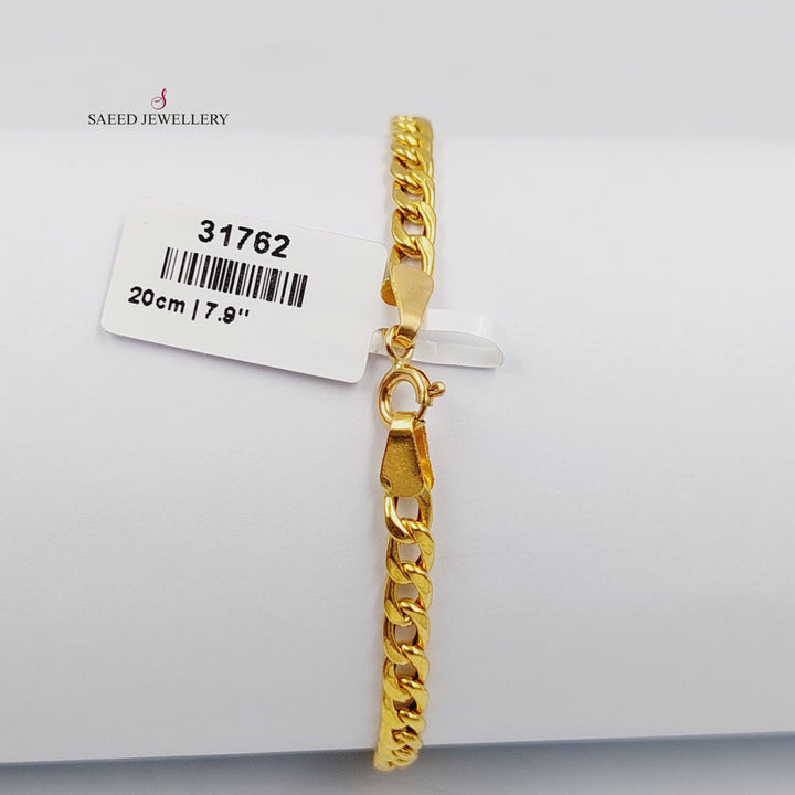 21K Gold Cuban Links Bracelet by Saeed Jewelry - Image 6