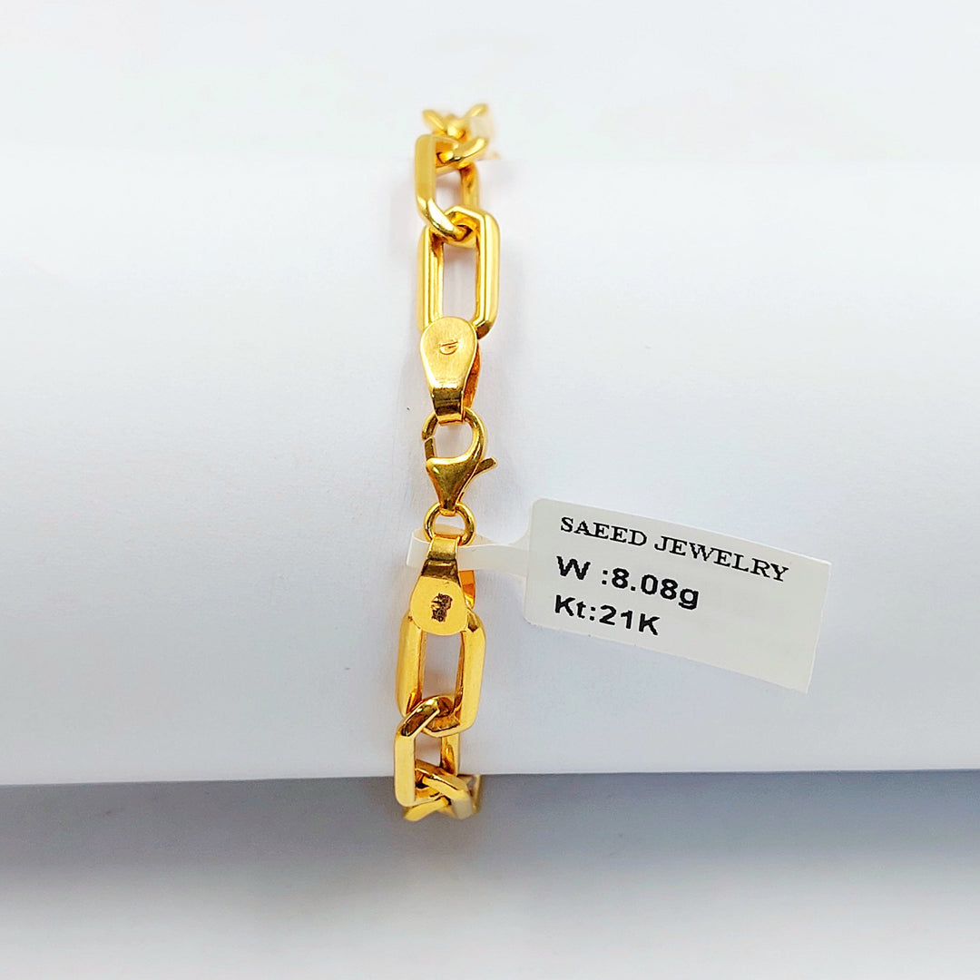 Deluxe Paperclip Bracelet Made of 21K Gold by Saeed Jewelry 