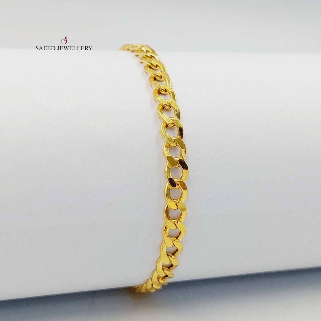 21K Gold 2.5mm Curb Bracelet by Saeed Jewelry - Image 2