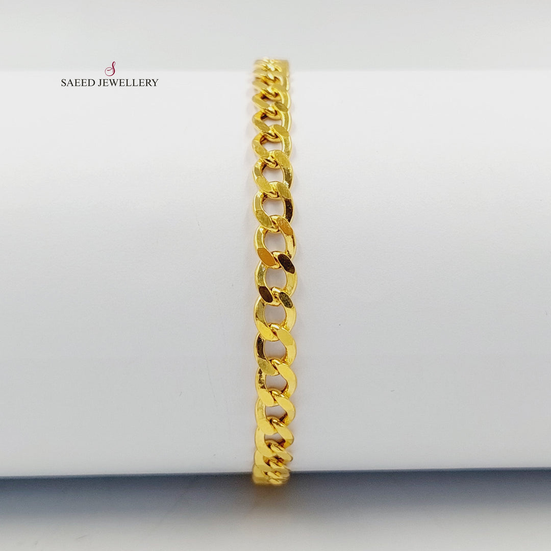 21K Gold 2.5mm Curb Bracelet by Saeed Jewelry - Image 1