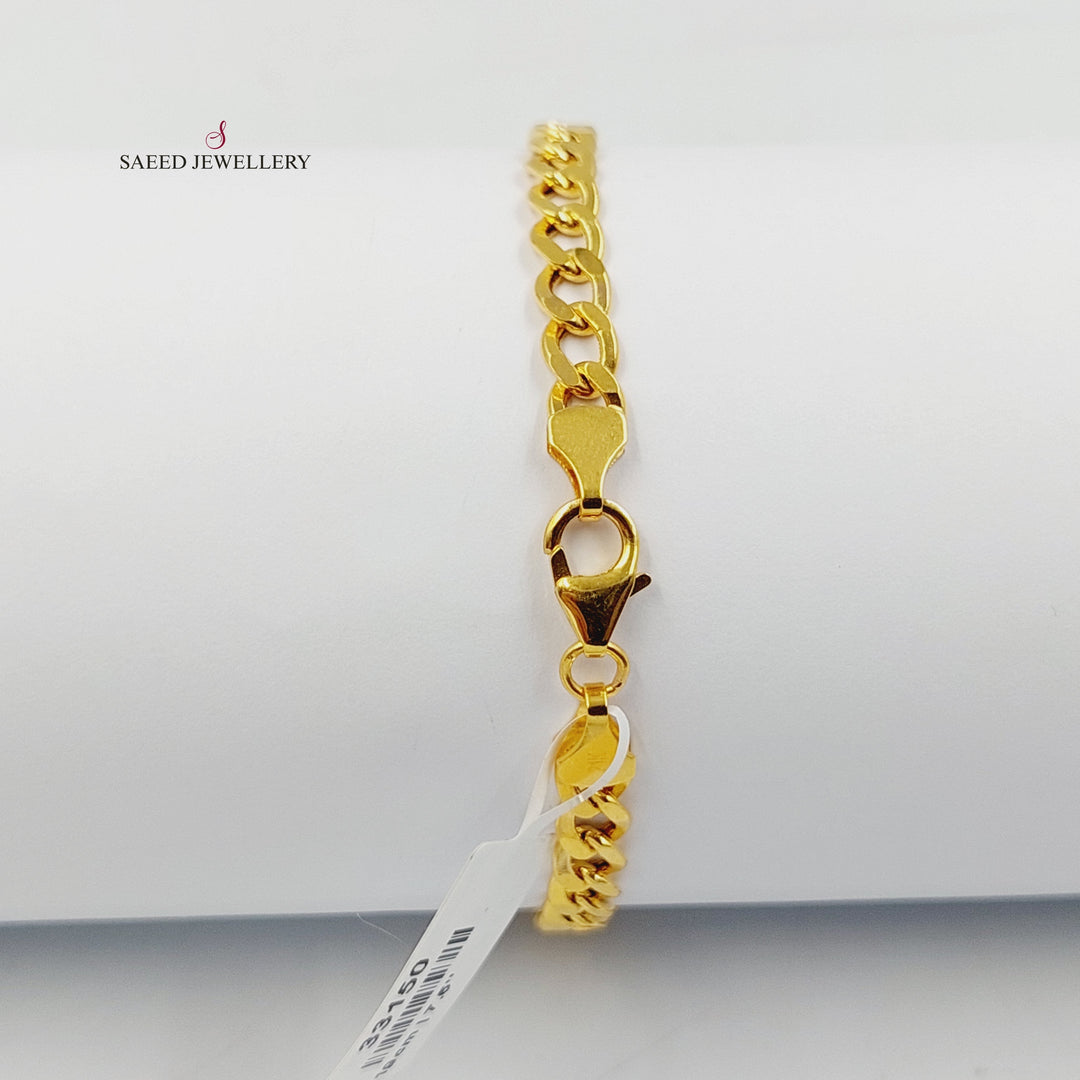 21K Gold 2.5mm Curb Bracelet by Saeed Jewelry - Image 4