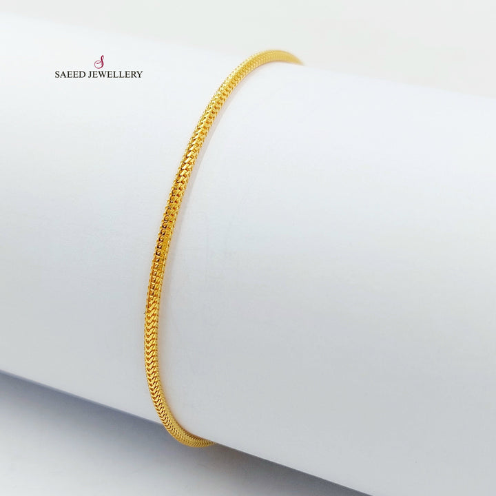 2mm Snake Bracelet Made of 21K Gold by Saeed Jewelry 