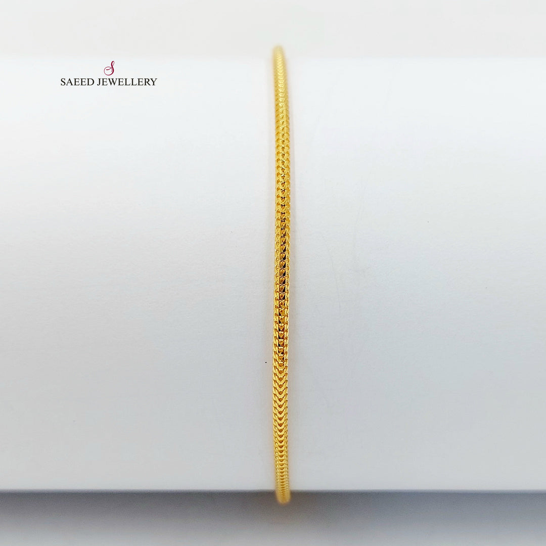 2mm Snake Bracelet Made of 21K Gold by Saeed Jewelry 