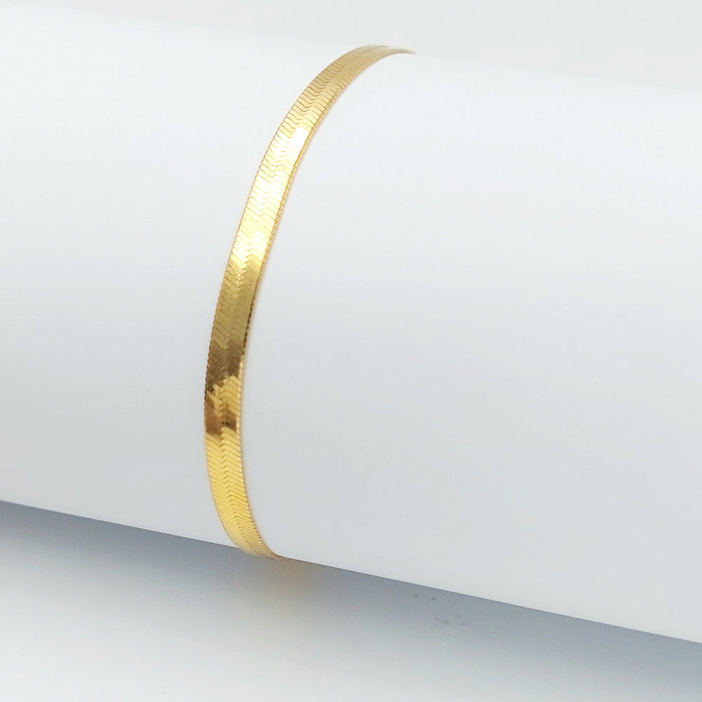 5mm Snake Bracelet Made of 21K Gold by Saeed Jewelry 