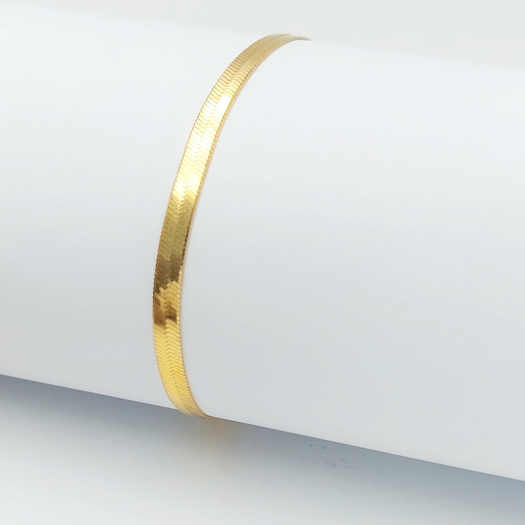 5mm Snake Bracelet Made of 21K Gold by Saeed Jewelry 
