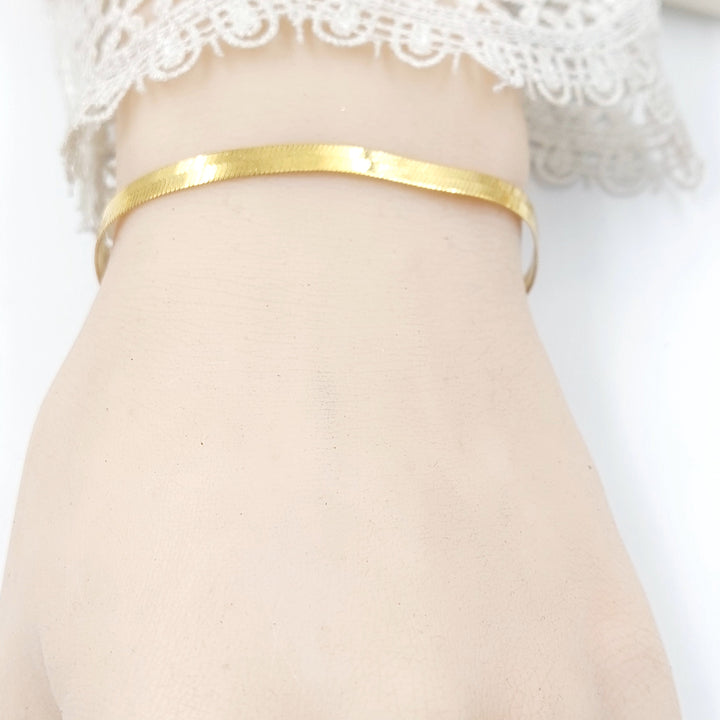 5mm Snake Bracelet Made of 21K Gold by Saeed Jewelry 