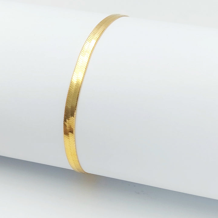 5mm Snake Bracelet Made of 21K Gold by Saeed Jewelry 