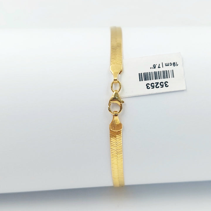 5mm Snake Bracelet Made of 21K Gold by Saeed Jewelry 