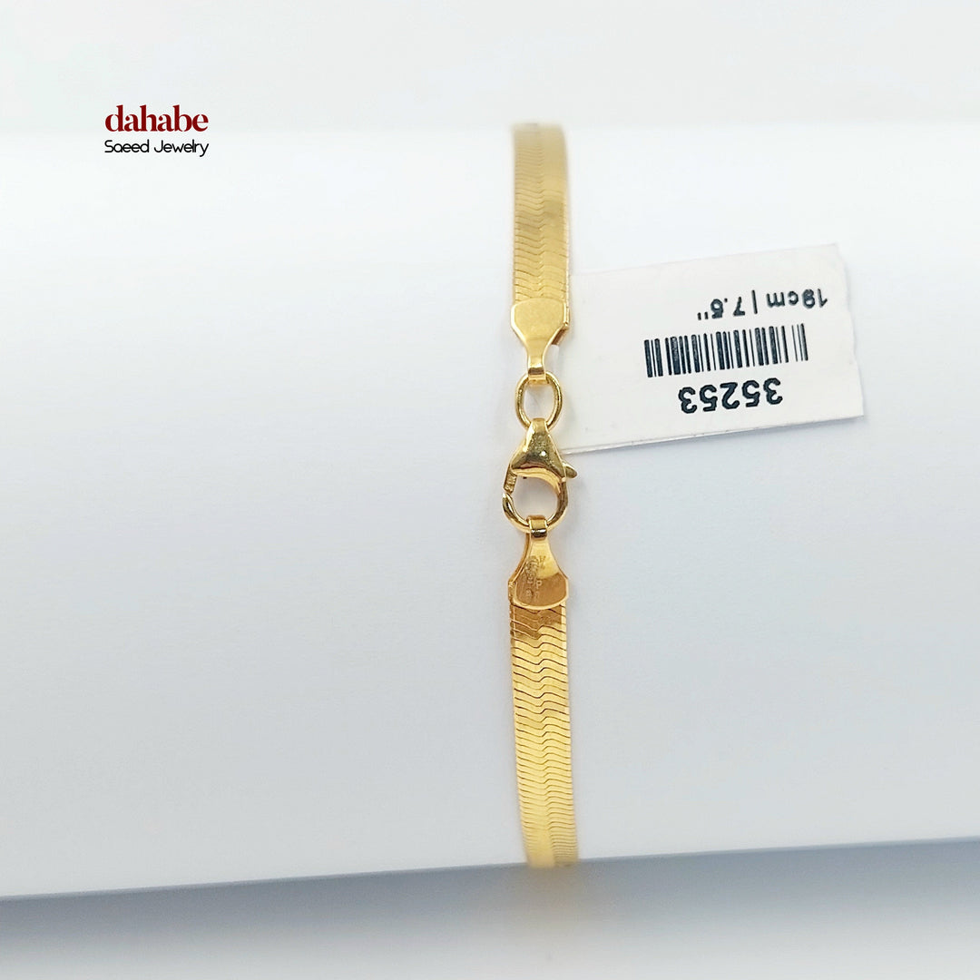 21K Gold 5mm Snake Chain Bracelet