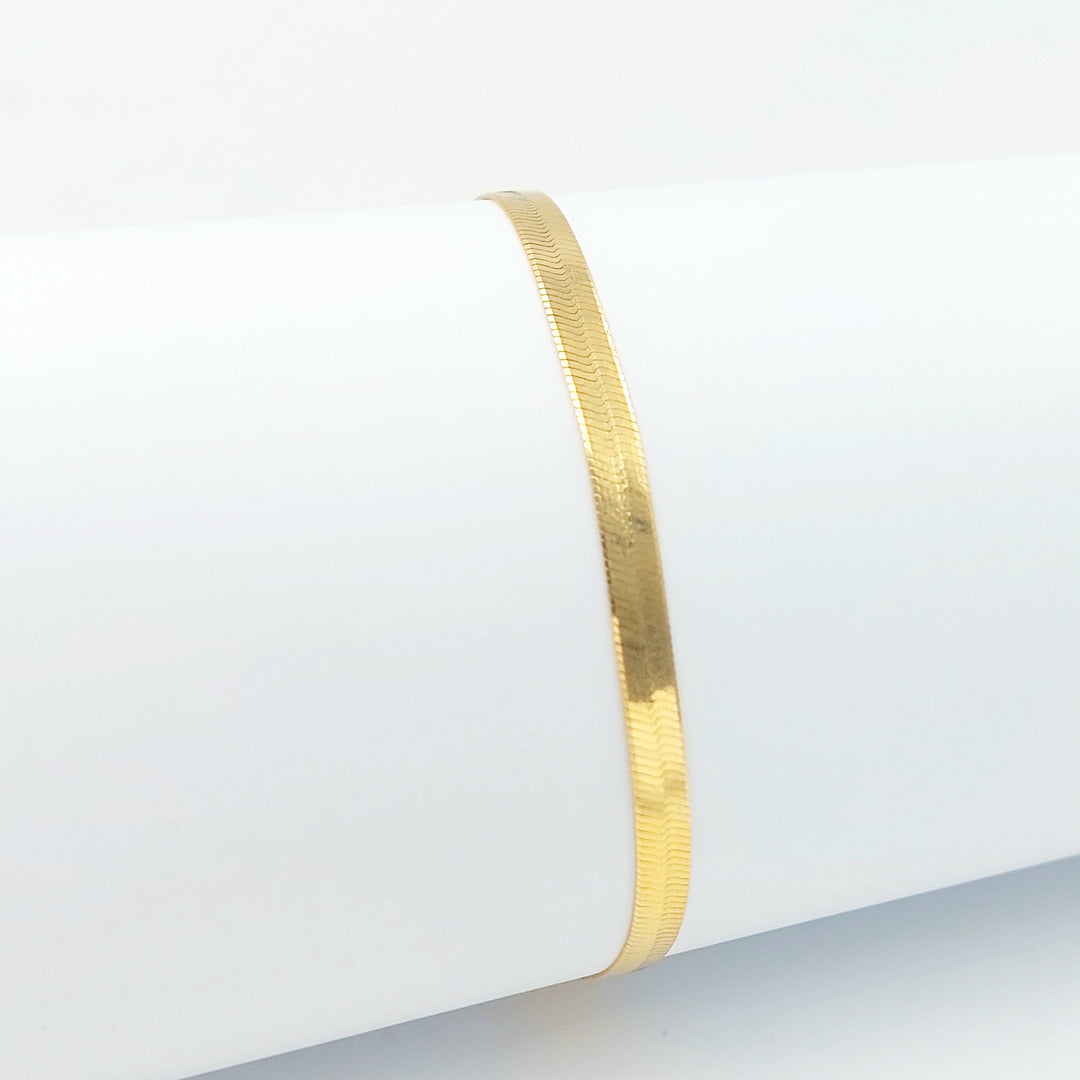 5mm Snake Bracelet Made of 21K Gold by Saeed Jewelry 