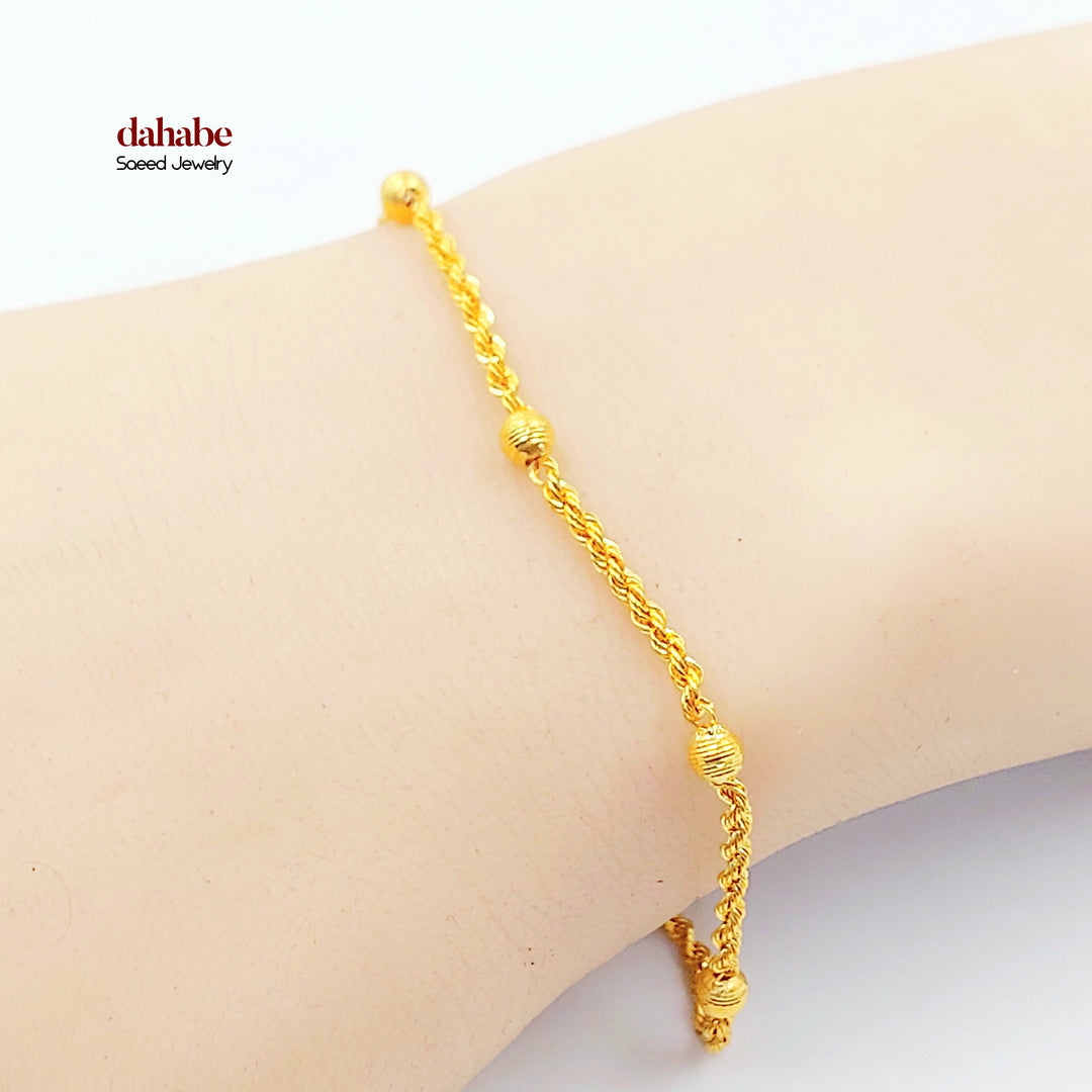 Balls Rope Bracelet Made of 21K Gold by Saeed Jewelry 