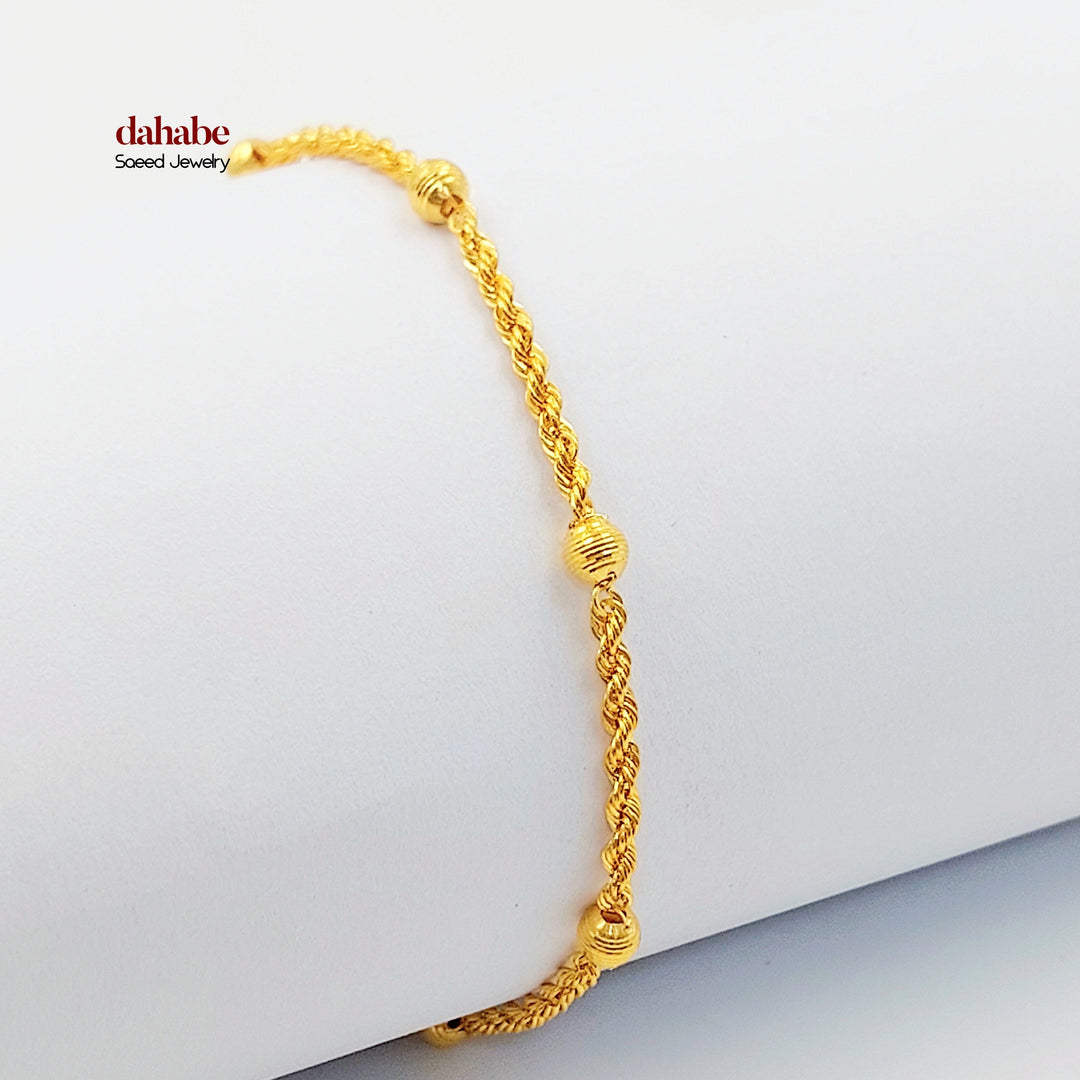 Balls Rope Bracelet Made of 21K Gold by Saeed Jewelry 
