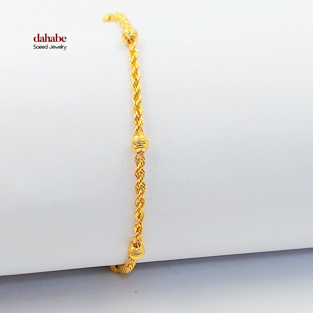 Balls Rope Bracelet Made of 21K Gold by Saeed Jewelry 