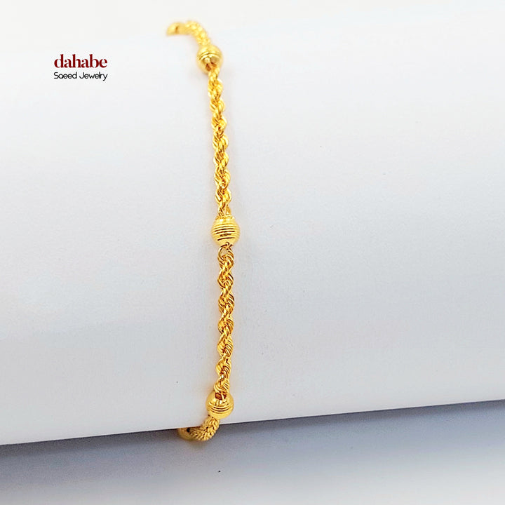 Balls Rope Bracelet Made of 21K Gold by Saeed Jewelry 