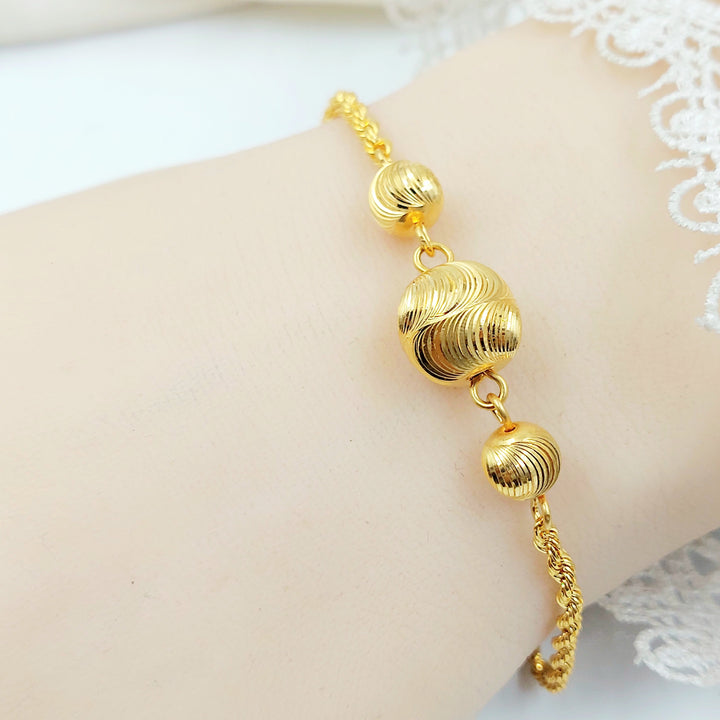 21K اسوارة مسبحة طابات-مجوهرات الشيخ سعيد-Saeed Jewelry 