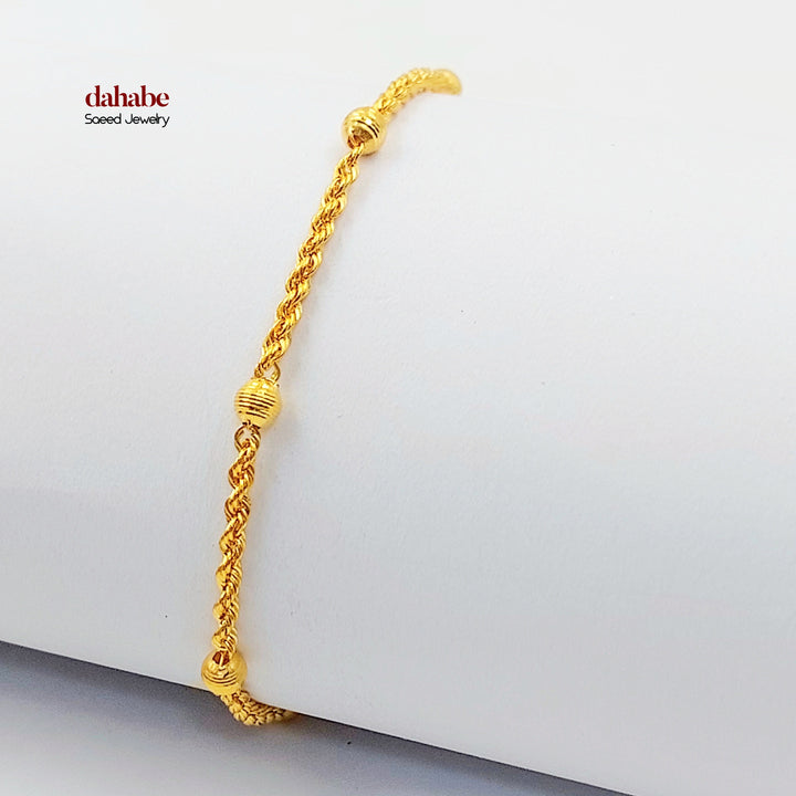 Balls Rope Bracelet Made of 21K Gold by Saeed Jewelry 