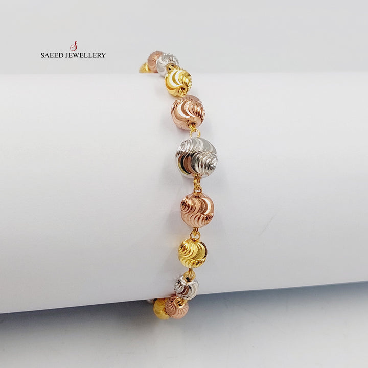 21K Gold Balls Bracelet by Saeed Jewelry - Image 3