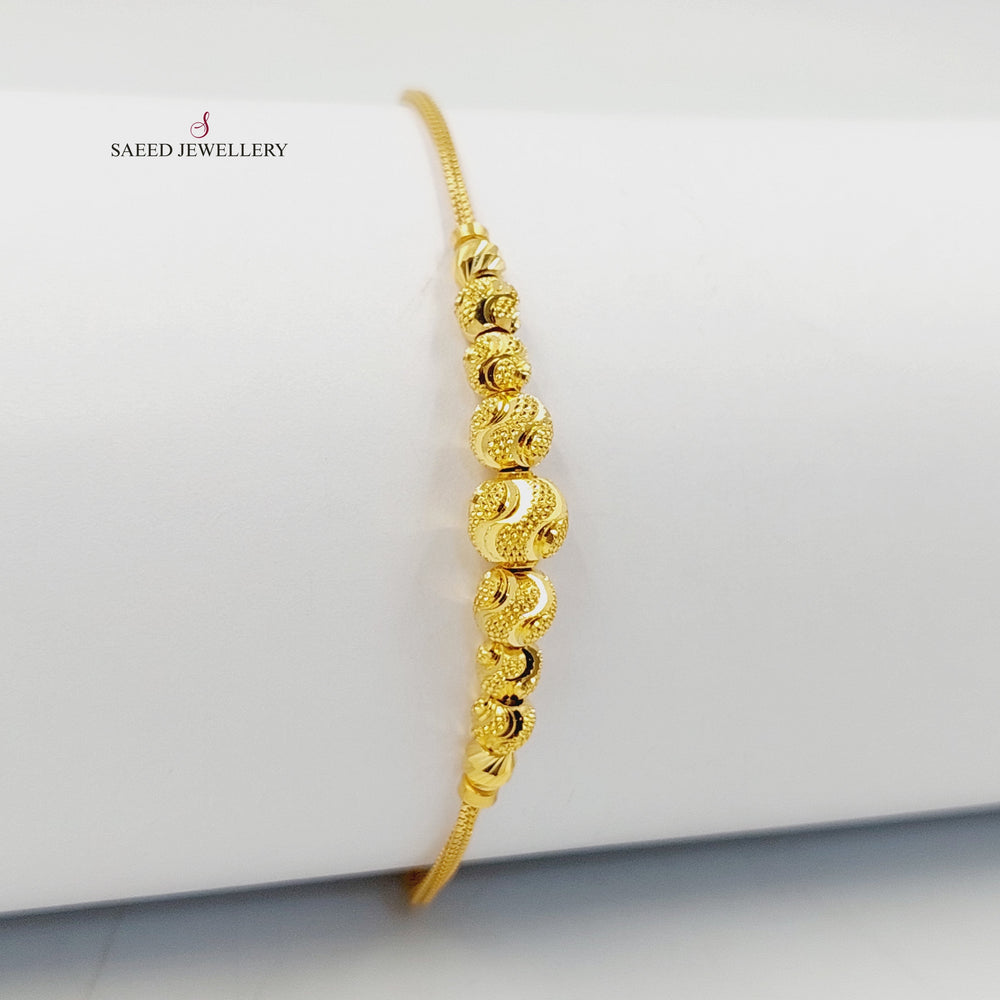 21K Gold Balls Bracelet by Saeed Jewelry - Image 2