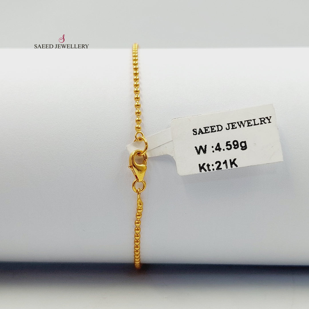 21K اسوارة مسبحة طابات-مجوهرات الشيخ سعيد-Saeed Jewelry 
