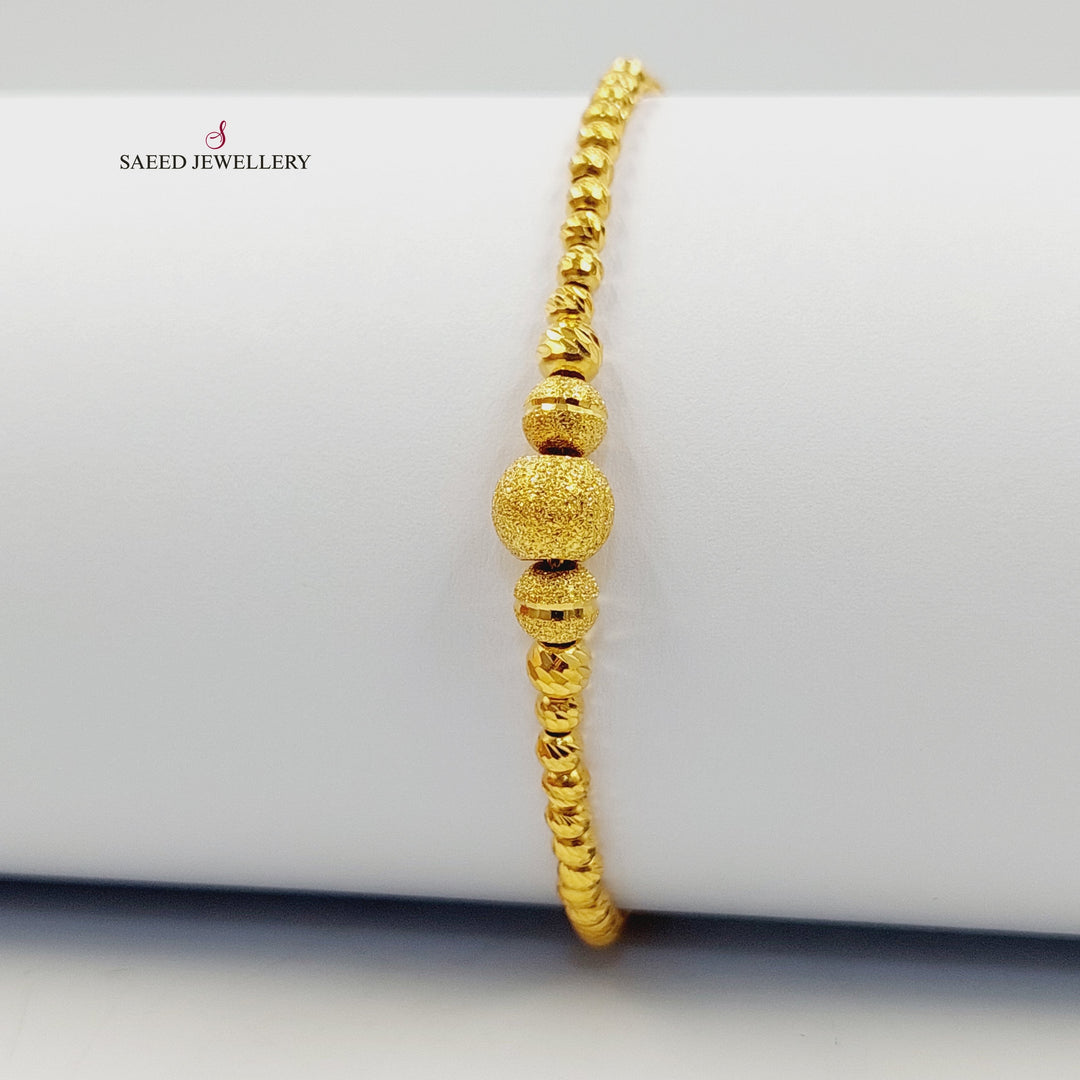 21K اسوارة مسبحة طابات-مجوهرات الشيخ سعيد-Saeed Jewelry 