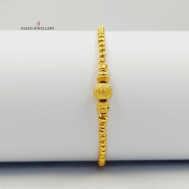 21K اسوارة مسبحة طابات-مجوهرات الشيخ سعيد-Saeed Jewelry 