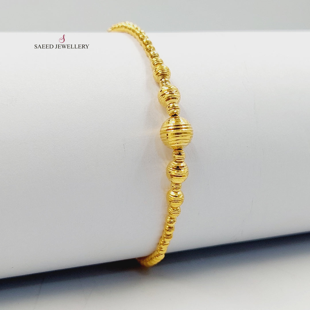 21K اسوارة مسبحة طابات-مجوهرات الشيخ سعيد-Saeed Jewelry 