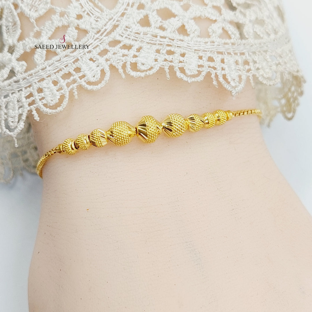 21K Gold Balls Bracelet by Saeed Jewelry - Image 5