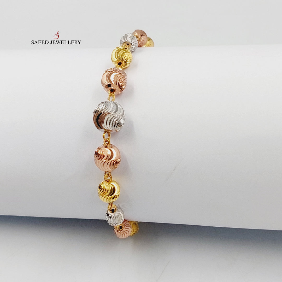 21K Gold Balls Bracelet by Saeed Jewelry - Image 2