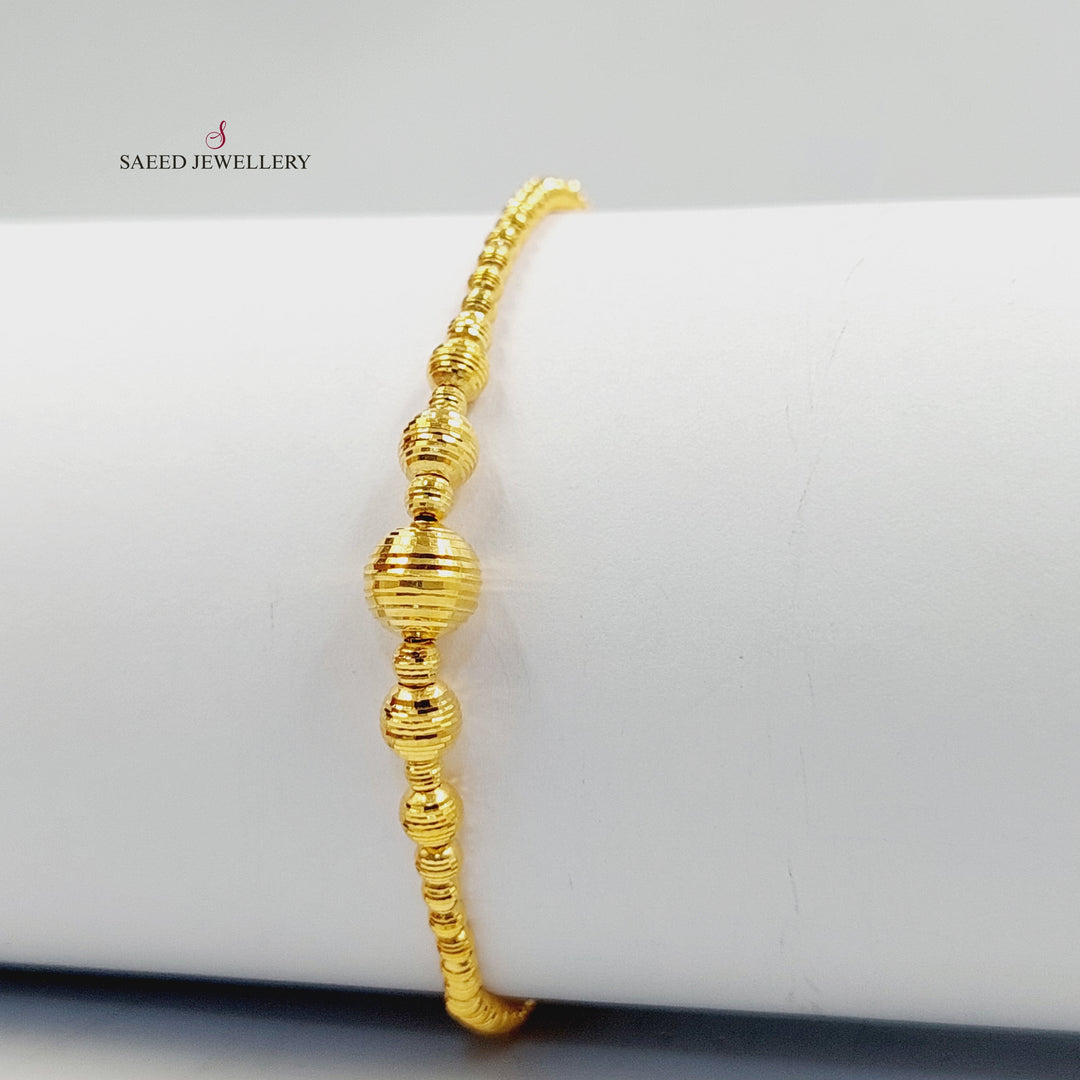 21K اسوارة مسبحة طابات-مجوهرات الشيخ سعيد-Saeed Jewelry 