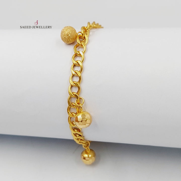 21K Gold Balls Dandash Bracelet by Saeed Jewelry - Image 3